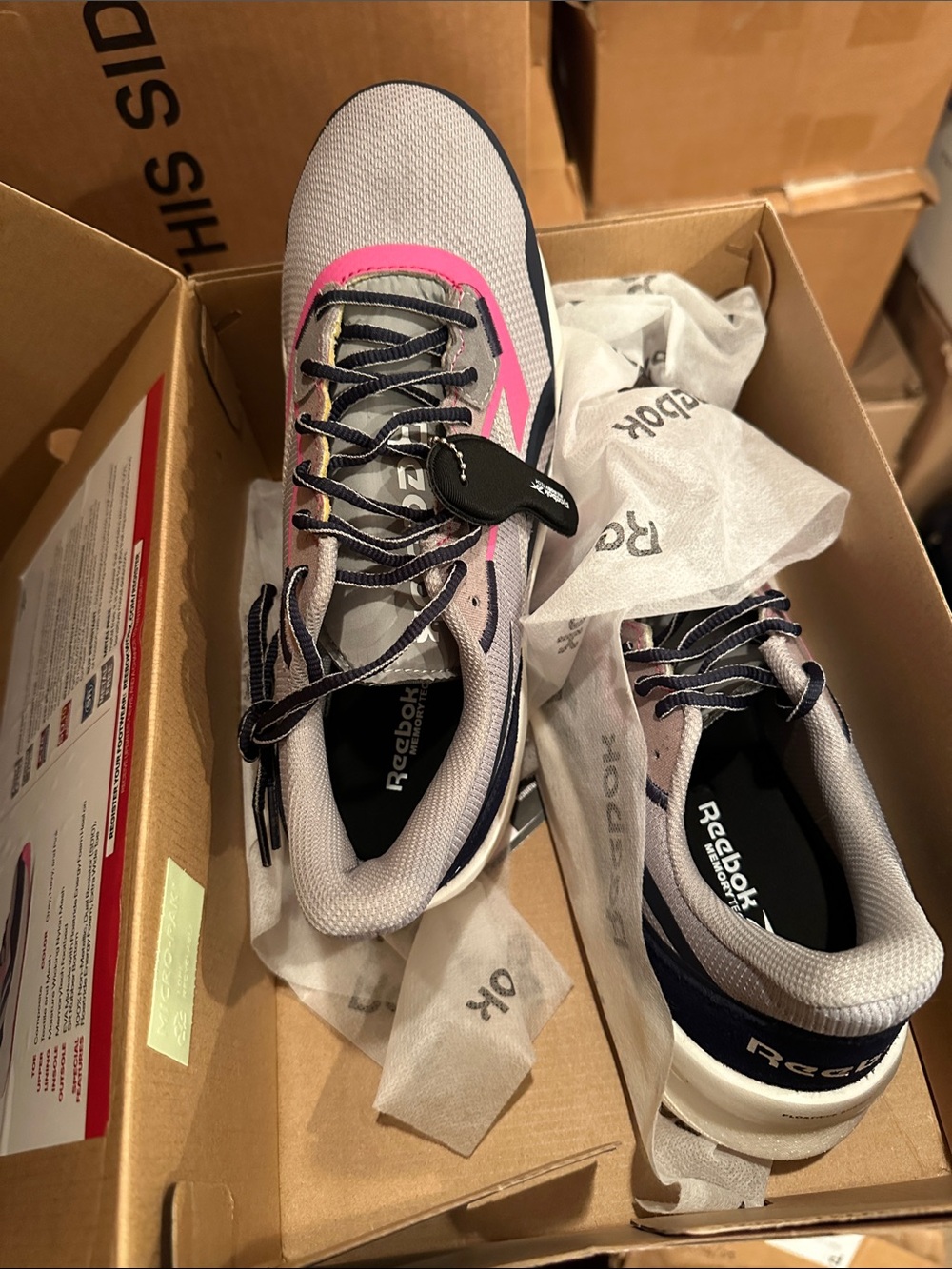 Reebok Women's Light Gray & Pink Athletic Sneakers size 10.5